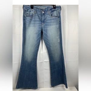 American eagle boho artist flare stretch jeans 14